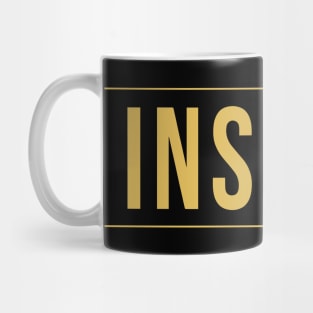 Inspire Typography Inspirational Word Retro Yellow Mug